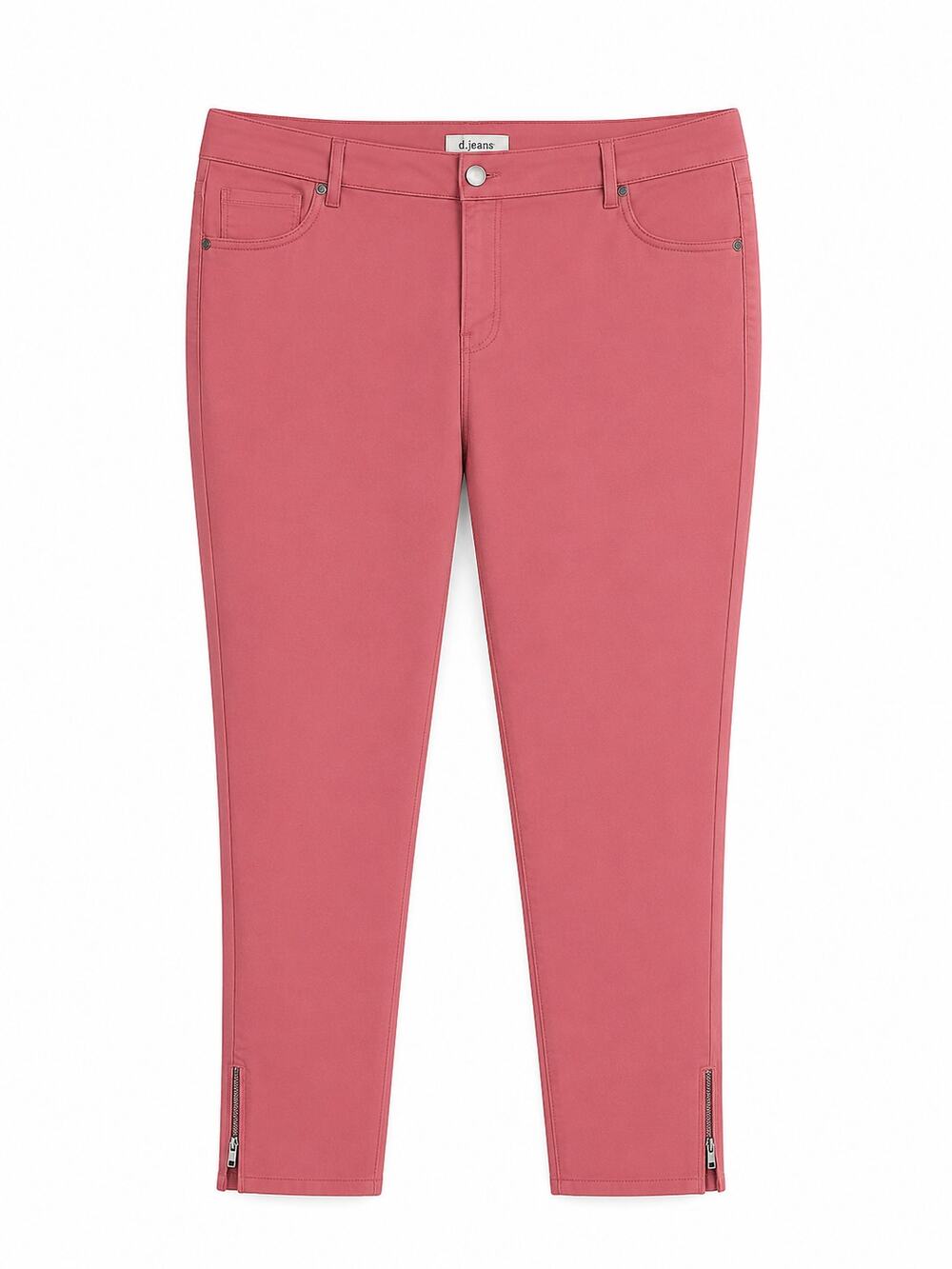 d.jeans Pink Jeans Plus Size 20W Stretch Ankle Zip Crop Pants